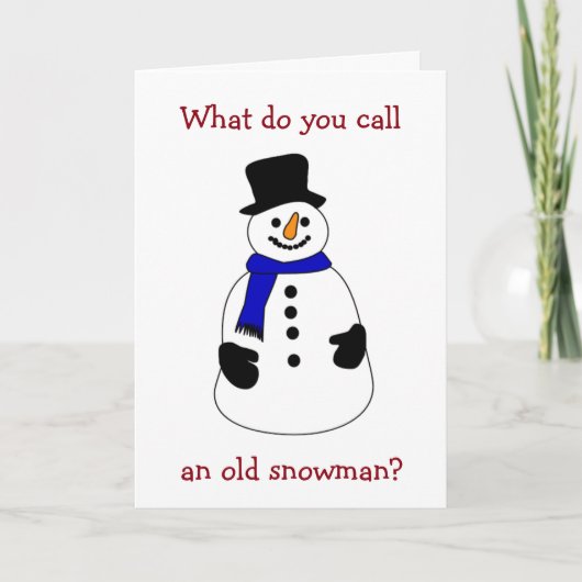WAT NOEMT U EEN "OUDE SNOWMAN" CHRISTAMS HUMOR FEESTDAGEN KAART (Voorkant)