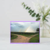WAT NU, DUBBELE RAINBOW BIJ KROSSROADEN BRIEFKAART (Staand voorkant)