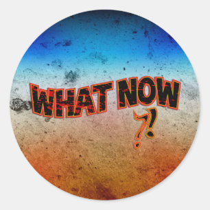 Wat nu? ronde sticker
