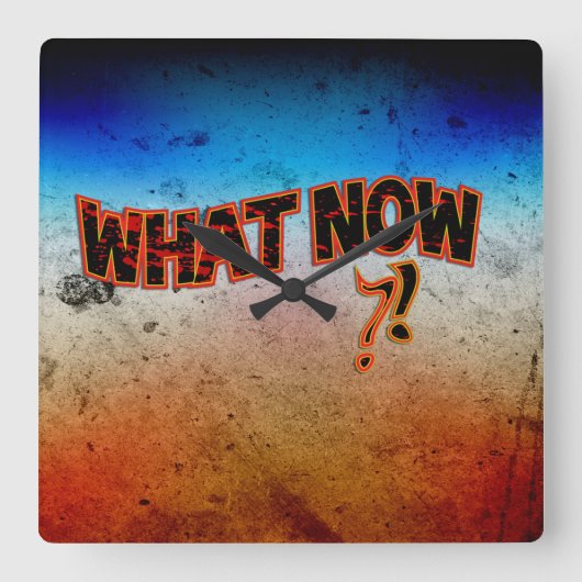 Wat nu? vierkante klok (Voorkant)