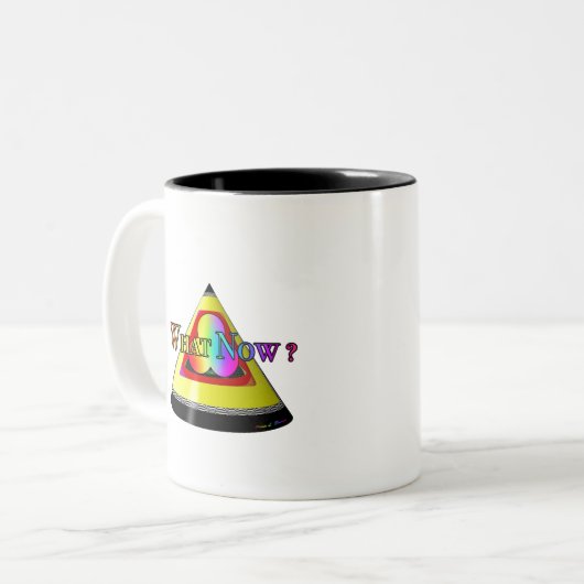 Wat nu? Vraag Tweekleurige Koffiemok (Voorkant links)