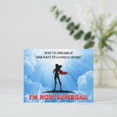 Wat ons niet doodt maakt ons sterker! briefkaart (Staand voorkant)