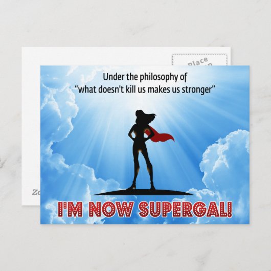 Wat ons niet doodt maakt ons sterker! briefkaart (Voorkant / Achterkant)