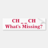 Wat ontbreekt de Bumpersticker van de Kerk (Voorkant)