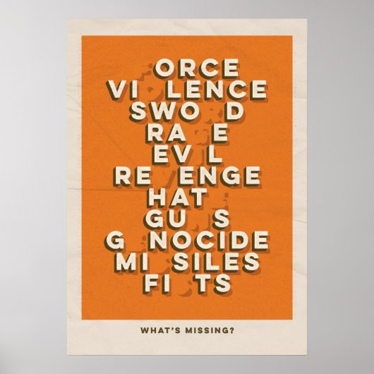 Wat ontbreekt er? Retro Poster (Voorkant)