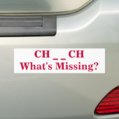 Wat Ontbreekt Kerken bumpersticker (Op auto)
