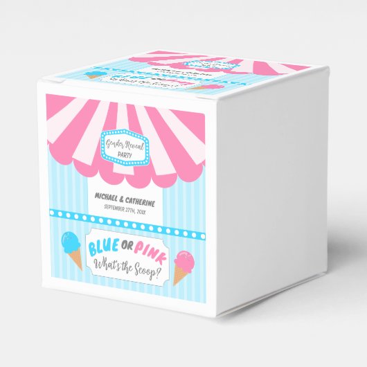 Wat onthult de Scoop Ice Cream Parlor Geslacht Bedankdoosjes (Voorkant Zijde)