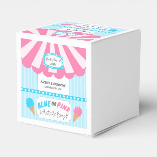 Wat onthult de Scoop Ice Cream Parlor Geslacht Bedankdoosjes (Achterkant)