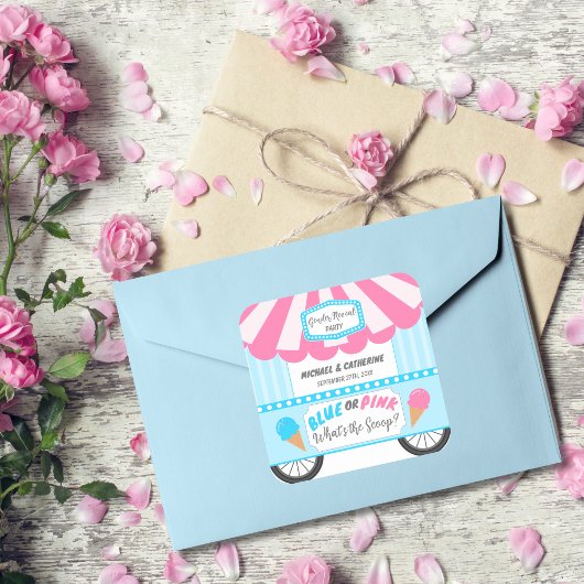 Wat onthult de Scoop Ice Cream Parlor Geslacht Vierkante Sticker