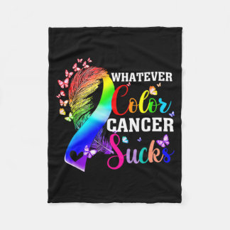 Wat ook de kleur is kanker zuigt Awareness Kleurri Fleece Deken