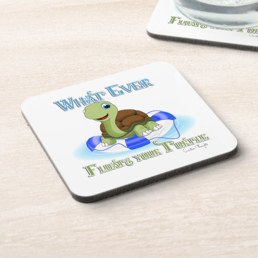 Wat ook drijft je schildpad 2 bier onderzetter (Linkerzijde)