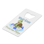 Wat ook drijft je schildpad 2 creditkaart flessenopener (Achterkant Gekanteld)