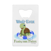 Wat ook drijft je schildpad 2 creditkaart flessenopener (Achterkant)