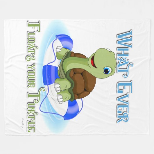 Wat ook drijft je schildpad 2 fleece deken (Voorkant (Horizontaal))