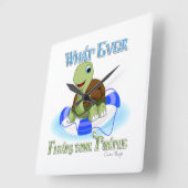 Wat ook drijft je schildpad 2 vierkante klok (Hoek)