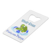 Wat ook drijft je schildpadden 3 creditkaart flessenopener (Voorkant Gekanteld)