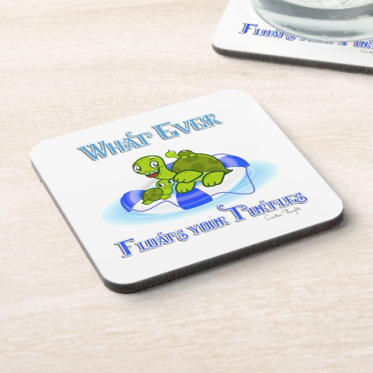 Wat ook drijft je schildpadden 3 onderzetter (Linkerzijde)