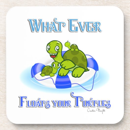 Wat ook drijft je schildpadden 3 onderzetter (Voorkant)