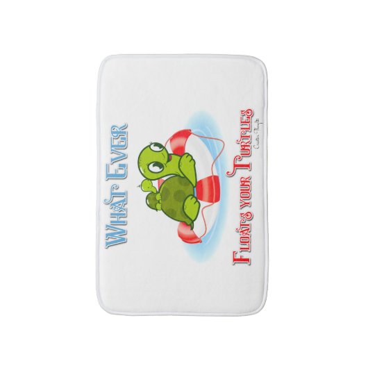 Wat ook drijft jullie schildpadden 2 badmat (Voorkant Verticaal)
