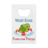 Wat ook drijft jullie schildpadden 2 creditkaart flessenopener (Achterkant)