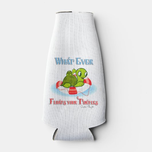 Wat ook drijft jullie schildpadden 2 flesjeskoeler (Voorkant)