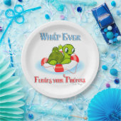 Wat ook drijft jullie schildpadden 2 papieren bordje (Feest)