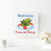 Wat ook drijft jullie schildpadden 2 vierkante klok (Huis)