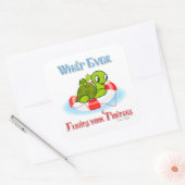 Wat ook drijft jullie schildpadden 2 vierkante sticker (Envelop)