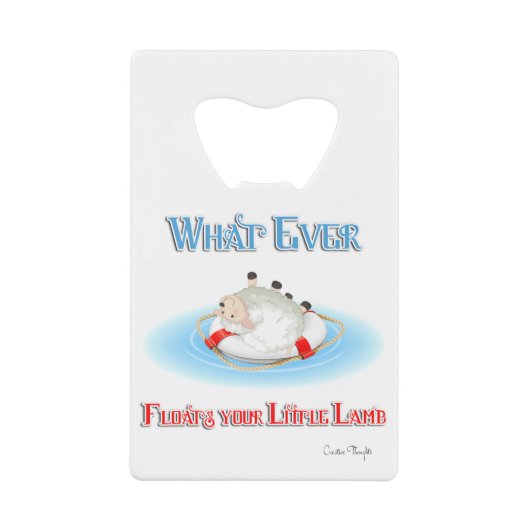 Wat ook drijft op je kleine lampje creditkaart flessenopener (Voorkant)