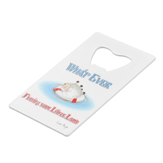 Wat ook drijft op je kleine lampje creditkaart flessenopener (Voorkant Gekanteld)