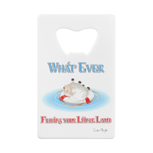 Wat ook drijft op je kleine lampje creditkaart flessenopener (Achterkant)