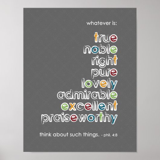 Wat ook: True Noble - Phil 4:8 Poster (Voorkant)