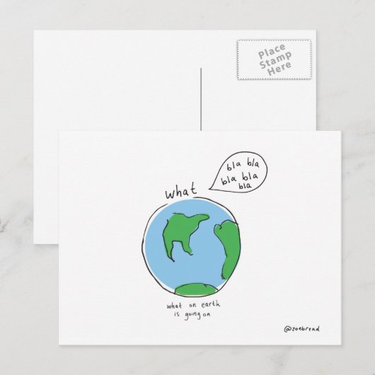 wat op aarde - briefkaart (Voorkant / Achterkant)