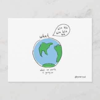 wat op aarde - briefkaart