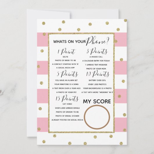 wat op uw telefoonspel van het vrijgezellenfeest o kaart (Voorkant)