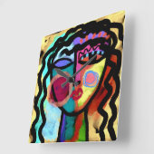 Wat Originele Abstracte Kunst Vierkante Klok (Hoek)