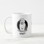 Wat? Oud Engels Sheepdog (Grey 1) Funny Koffiemok (Links)