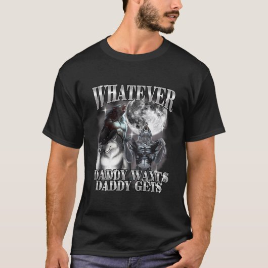 Wat Papa Maar Wil Krijgt Papa Werewolf Alpha T-shirt (Voorkant)