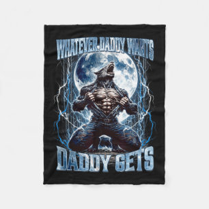 Wat Papa Wil Krijgt Papa Grappige Alpha Wolf M Fleece Deken