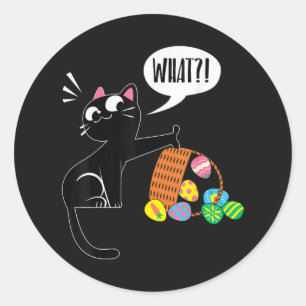 WAT ! Pasen Kat Ronde Sticker