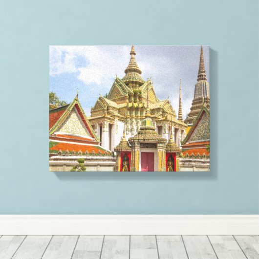Wat Pho, Bangkok, Thailand Canvas Afdruk (Insitu (Houten vloer))