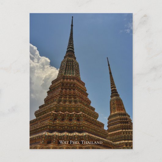 Wat Pho Stupa Pagode Tempel Thailand Reizen Briefkaart (Voorkant)