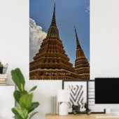 Wat Pho Stupa Pagode Tempel Thailand Reizen Poster (Thuiskantoor)