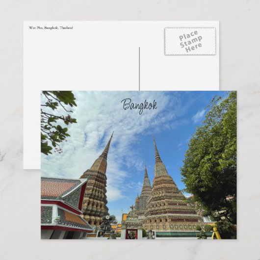 Wat Pho Stupas Bangkok Briefkaart (Voorkant / Achterkant)