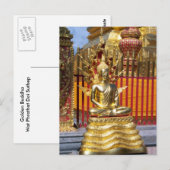 Wat Phrathat Doi Suthep Gold Buddha Briefkaart (Voorkant / Achterkant)