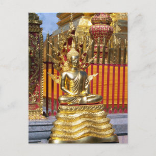 Wat Phrathat Doi Suthep Gold Buddha Briefkaart