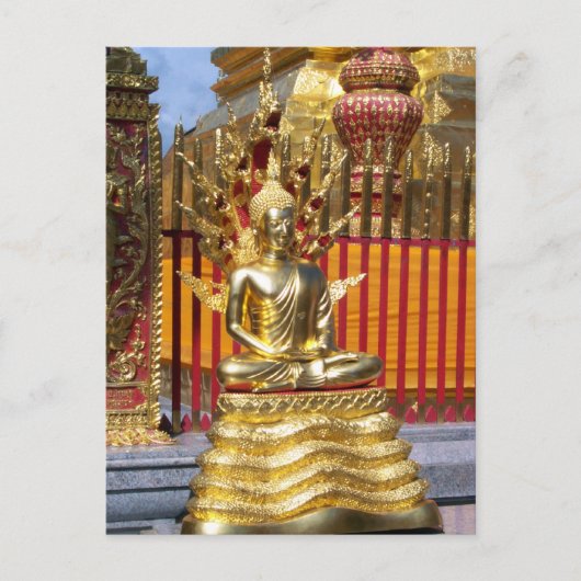 Wat Phrathat Doi Suthep Gold Buddha Briefkaart (Voorkant)