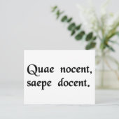 Wat pijn doet, geeft vaak instructies. briefkaart (Staand voorkant)