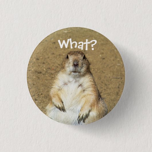 "Wat?" Prairie Dog Button (Voorkant)