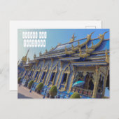 Wat Rong Suea Tien Blauwe Tempel in Chiang Rai Briefkaart (Voorkant / Achterkant)